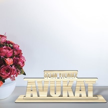 Kişiye Özel Mesleki Avukat Ahşap Masa İsimliği - B4