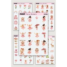 Sevimli Peri Sticker Seti - 100 Adet Etiket Çıkartma Diğer