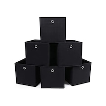 Rfb02h-3 Saklama Kutusu, 6 Adet, Katlanır Kutu, Parmak Delikli, 30 X 30 X 30 Cm, Siyah Çok Renkli