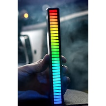 Araç İçi Ofis Oyuncu Ambiance Rgb Sese Duyarlı Taşınabilir Ekolayzer Led Çubuk Çok Renkli