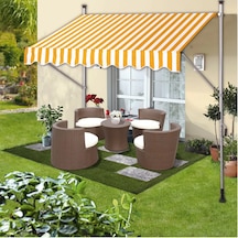 Teleskopik Tente Sarı-Beyaz 300x130 cm