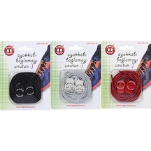 Magic Locks Akıllı Bağcık Yuvarlak 3'lü Set Siyah-beyaz-kırmızı
