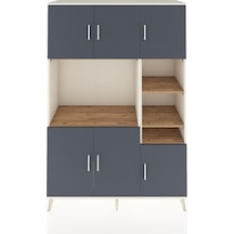 Hyperion Dolap 10 Raflı 6 Kapaklı 132x44x195 Aytaşı-antrasit/çam Aytaşı