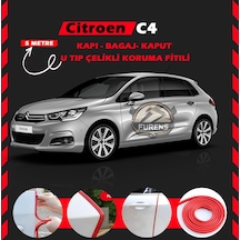 Citroen C4 Oto Araç Kapı Koruma Fitili 5metre Parlak Kırmızı Renk