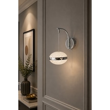 Yonca Modern Tasarım Krom Renk Gün Işığı - Ledli Banyo - Mutfak - Salon Ledli Duvar Aplik Krom Krom