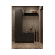 Karnaval Portmanto P9101-4 Antrasit - 3 Kapaklı Askılık Portmanto - Vestiyer - Ayakkabılık