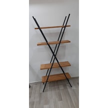 Umutpark Umutpark Umuthomedesing Metal Masif Ahşap Kitaplık.