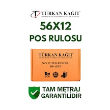56x12 Termal Rulo - Yazarkasa Pos Rulosu 30 Paket 300 Adet