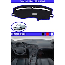 808 Group Volvo S80 1998-2006 İçin Uygun Torpido Koruma Halısı Siyah Kenar Renk Mavi
