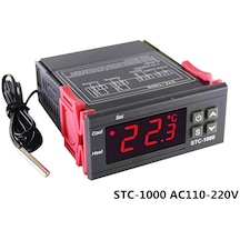 Stc-1000 Dijital Sıcaklık Kontrol Cihazı Termostat Termoregülatör İnkübatör Siyah Stc1000 110-220v