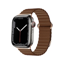 Apple Uyumlu  Watch 38 MM 40 MM 41 MM Kordon Mıknatıslı Magnetik Deri Kordon 1/2/3/4/5/6/se/7/8