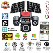 Avenir Av-s445 3mp+3mp+3mp+3mp 12mp Aov Esim 4g Solar 4 Kameralı Ptz Akıllı Kamera