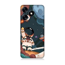 Tecno Spark 10 Uyumlu Sevimli Astronot Uzay Macerası Desenli Silikon Kılıf