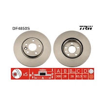 Trw Ön Fren Diski Mondeo 4 S-max . Land Rover Freelander 2 L359 Range Rover Evoque L538 Trw Df4850s Lr000571-7g91 1125 Ba