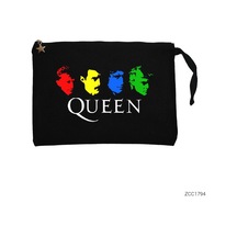 Queen Colored Siyah Clutch Astarlı Cüzdan / El Çantası