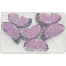 Kangvka 60 Adet Mor Renkli Sanayi Kek Dekorasyonu Fantezi Kelebekler, Hamur İşleme Ve Soğuk Servis Dekoru İçin Glutensiz Buğday Kağıdı Diğer
