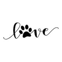 Love Köpek Ayak İzi Sticker Yapıştırma Etiket 22cm Siyah Renk