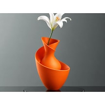 3d Baskı Bold Vazo - Akışkan Formlu Dekoratif Vazo-turuncu Çok Renkli