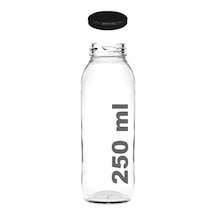 Afracam Meyve Suyu Şişesi Şeffaf 250 ml Metal Kapaklı Cam Şişe