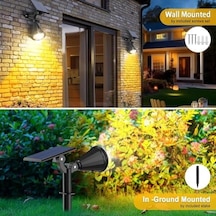 Amber18 Led Spot Güneş Enerjili Bahçe Aydınlatma Lambası, Fotoselli, Spike Aplik, 18w Su Geçirmez Dış Mekan Solar Lamba, Ağaç,, Garaj, Havuz, Duvar Ve Zemin Montajına Uygundur 42 Cm .