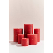 Pasabahce Silindir Mum 7x15 Cm - 1 Adet Kırmızı