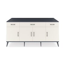 Kronos Konsol 3 Raflı 3 Çekmeceli 4 Kapaklı 176x59x83 Antrasit-aytaşı/aytaşı Aytaşı/aytaşı