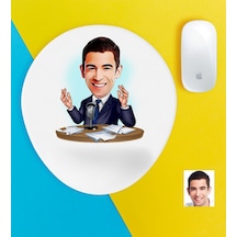 Kişiye Özel Bay Sunucu Spiker Karikatürlü Bilek Destekli Mouse Pa