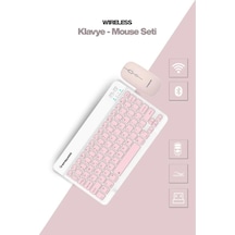 Pembe Kablosuz Klavye Ve Mouse Seti Diğer