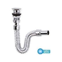 Krom Basmalı Sifon - Körüklü Sifon - Lavabo Mutfak Sifonu - Bas Stoplu 12 Izgara