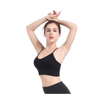 Kadın Modern Stil Siyah Çarpraz İpli Spor Büstiyer