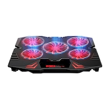 Rampage Mistral S45 12" - 17" Kırmızı Led 5 Fan Yükseklik Ayarlı LCD Laptop Soğutucu Siyah