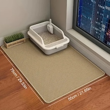 Honeybeeshop Su Geçirmez Büyük Boy Çift Katmanlı Kedi Tuvalet Matı Beige Color L 29 53x21 65 İnç Yıkanabilir Kaymaz Kokuya Dayanıklı