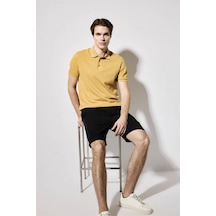 Defacto Regular Fit Keten Karışımlı Siyah Erkek Şort D4277ax/bk27
