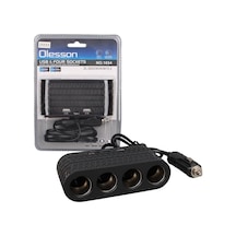 Olesson 1654 12-24v Çift Usb - Type-c 120w 80cm Kablolu 4'lü Araç Çakmak Çoklayıcı