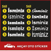 (2 Adet) Isme Özel Sticker Isim Sticker Isme Özel Araba Sticker