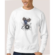 Sasuke Uchiha Curse Mark Metal Rock Baskılı Beyaz Erkek Sweat (530942606)