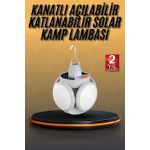 Mey İthalat 5 Kanatlı Bahçe Aydınlatma Led Askılı Solar Güneş Enerji Usb Sarjlı