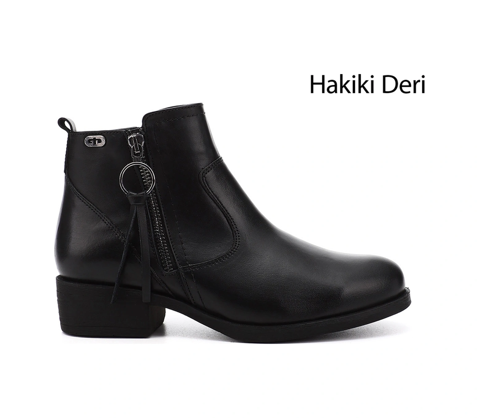 Gönderi(R) Gönderi R Kadın Siyah Fermuarlı Kalın Topuklu Hakiki Deri Bot Gkzb13448456 Siyah