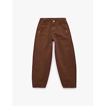 Koton Pamuklu Bol Kesim Cepli Balon Fit Pantolon Kahverengi 7wkg40031ad Kahve