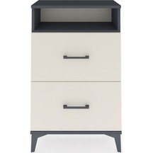 Arges Komodin Tek Raflı 2 Çekmeceli 60x30x96 Antrasit-aytaşı Antrasit