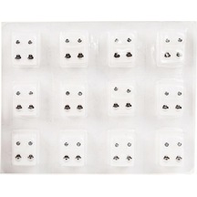 Çok Renkli 12 Pairs Cerrahi Çelik Kulak Çıtçıt Küpe Seti Tıbbi Küpe Delici Alet Setleri Kadın Piercing Damızlık Küpe Çok Renkli