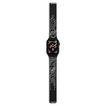 Watch Ultra 49mm Uyumlu Kordon Youngkit Technology Magnetik Tak Çıkar Silikon Strap Kayış Siyah