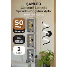 Dekoratif 20w İç Mekan Siyah Kasa 3 Renkli Işık Elektrikli 80 Cm Duvar Aplik 2 Adett