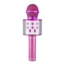 Ws 858 Karaoke Mikrofon Bluetooth Hoparlör Pembe