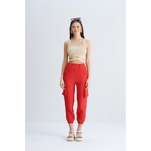 Sortie Collection Kargo Cepli Gofre Pantolon Nar-nar Narçiçeği