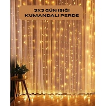 8 Fonksiyonlu Uzaktan Kumandalı Günışığı Perde Peri Led Dekoratif Işık Altın Sarısı