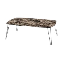 Orta Sehpa Osm Oval Model Parlak Ahşap Mermer Mdf Tabla Metal V A (410200553)