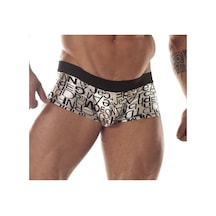 Don Moris Desenli Erkek Mini Boxer Beyaz