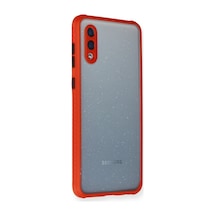 Galaxy Uyumlu A02 Kılıf Miami Şeffaf Silikon - Kırmızı Çok Renkli