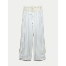 Marks & Spencer 2’li Twill Geniş Paça Pijama Altı T37001843P Mavi